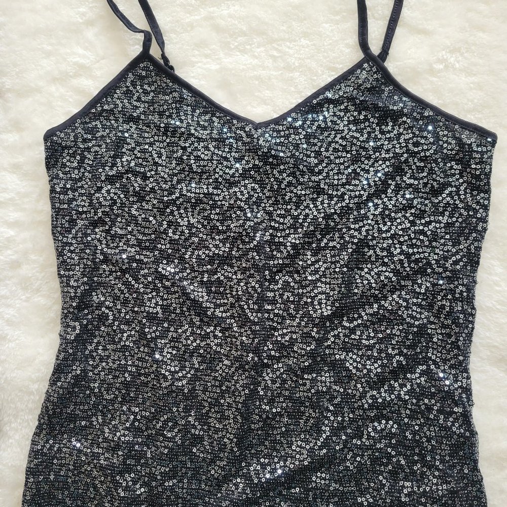 Express Black Sequin Tank Top